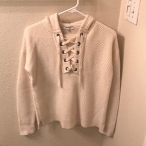 Madewell lace up hoodie sweater